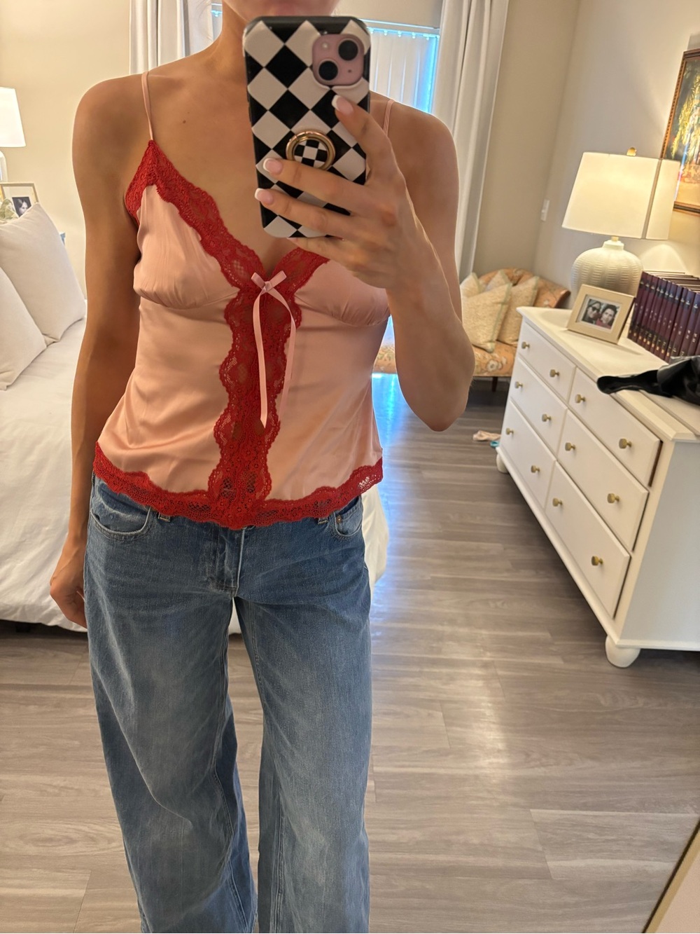 🌹 Guizio Lucia Lace Trim Satin Cami 🌹